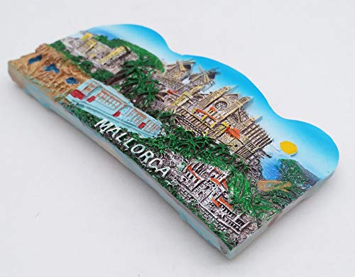 Imán en 3D de Mallorca, España, recuerdo de viaje, colección de regalo para decoración del hogar y la cocina, para pizarra blanca o nevera