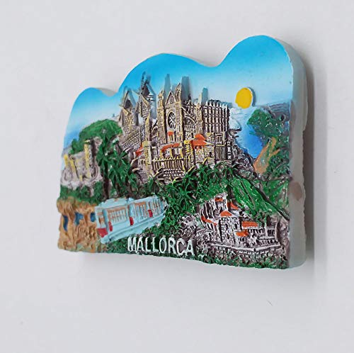 Imán en 3D de Mallorca, España, recuerdo de viaje, colección de regalo para decoración del hogar y la cocina, para pizarra blanca o nevera