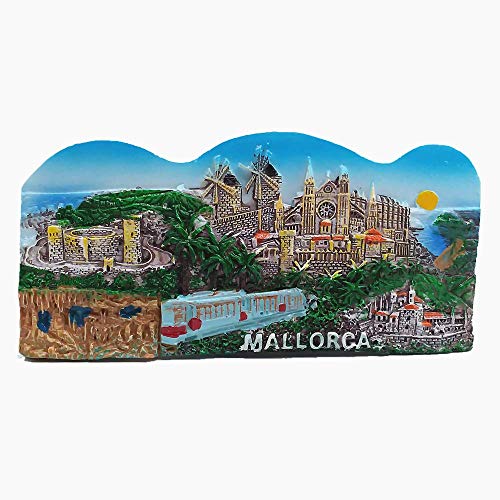 Imán en 3D de Mallorca, España, recuerdo de viaje, colección de regalo para decoración del hogar y la cocina, para pizarra blanca o nevera