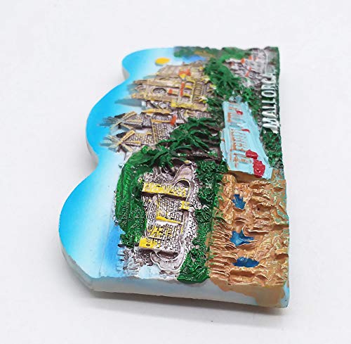 Imán en 3D de Mallorca, España, recuerdo de viaje, colección de regalo para decoración del hogar y la cocina, para pizarra blanca o nevera