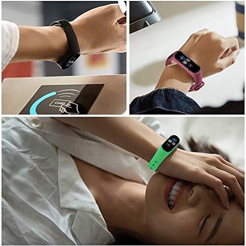 IMBZBK [19 Piezas] 15 Piezas Correas para Xiaomi Mi Band 5 + 4 Piezas TPU Protector Pantalla para Xiaomi Mi Band 5 Pulsera de Repuesto Colorida Pulsera de Silicona