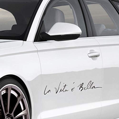 IMIKEYA Pegatinas De Coches La Vita E Bella auto-adhesivo PVC desprendible no tóxica la vita e bella la vida pegatina de coche es hermosa la etiqueta del coche