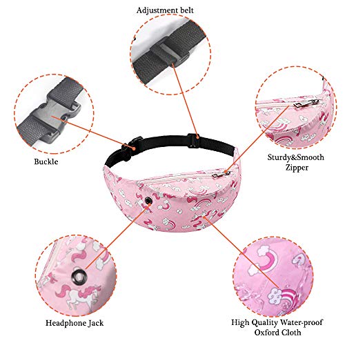 Impermeables Riñoneras Deportivas Bolso de Cintura Paquetes de Riñoneras Running Hombre Dama de impresión de Colores Mujeres Niñas Cinturón Bolsas Bolsas Dinero Viajes Montañismo (Licorne)