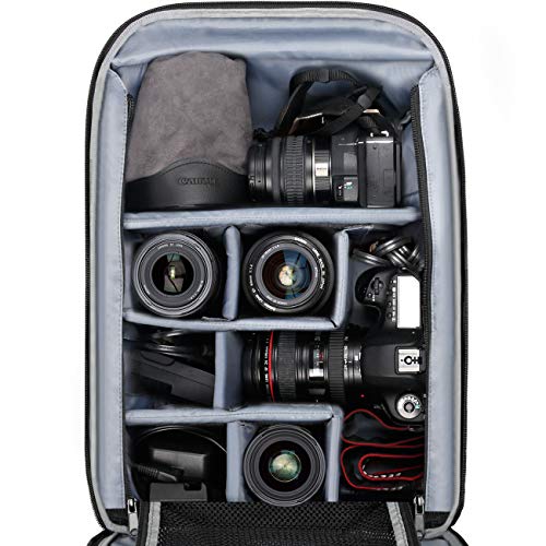 Inateck Profesional Mochila para Cámara, Mochila de Viaje Mochila para Cámara Réflex (DSLR) y Portátil 15.6 Pulgadas, Compatible con Canon Nikon Sony,Color Negra