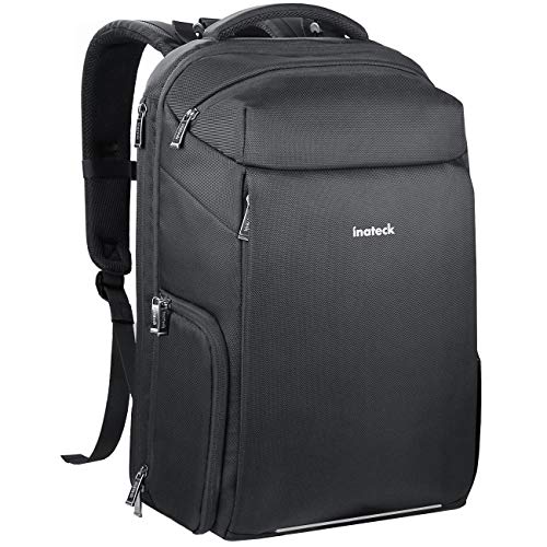 Inateck Profesional Mochila para Cámara, Mochila de Viaje Mochila para Cámara Réflex (DSLR) y Portátil 15.6 Pulgadas, Compatible con Canon Nikon Sony,Color Negra