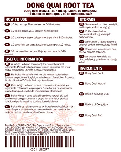 Indigo Herbs Té de Dong Quai Raíz 50g