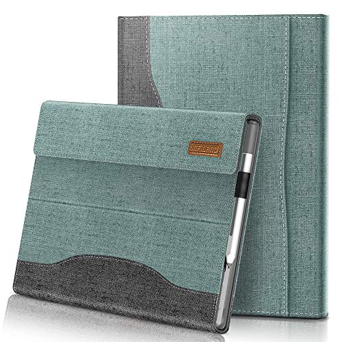 INFILAND Funda para Microsoft Surface Pro 7(2019)/ Surface Pro 6(2018)/ Surface Pro 5(2017)/ Surface Pro 4, PU Cuero Soporte Frontal Case,Menta Verde