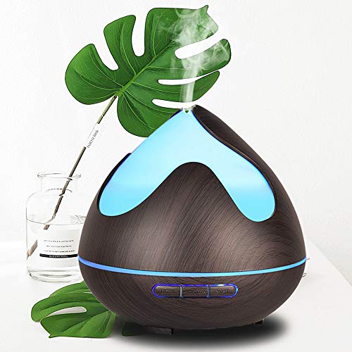 InnooCare 300ml Difusores de aceites Esenciales,Humidificador Eléctrico Ultrasónico con 7 Colores LED, Apagado Automático Seguro, Temporizador de 4 Modos para Yoga, Hogar, Habitación, Oficina