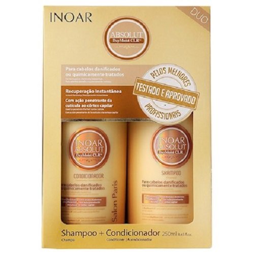 Inoar Dúo Daymoist Champú y Acondicionador Alisado de Queratina - 1 Pack