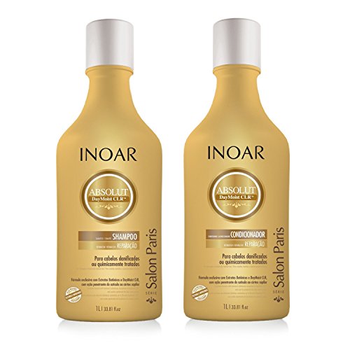 Inoar Dúo Daymoist Champú y Acondicionador Alisado de Queratina - 1 Pack