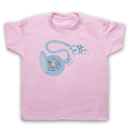 Inspirado por Alice In Wonderland Pocket Watch No Oficial Camiseta para Niños, Rosa Claro, 12-13 Años