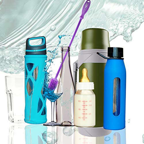 INSTAconfidence 2020 Limpia Botellas de Silicona XXL (Violeta) Sin BPA Antibacterias Cepillo Limpia Biberones Limpieza Hogar Jarron Cachimba Camping
