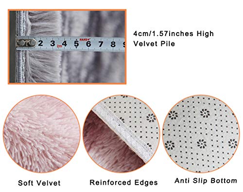 Insun Alfombra Shaggy de Pelo Largo Redondo Alfombra de Monocromática Decoración Interior Lavable Antideslizante para Sala de Estar y Dormitorio Crema 130cm Diámetro