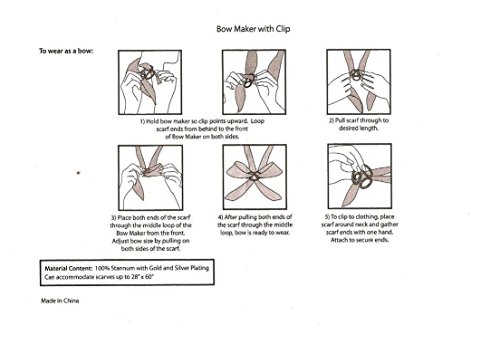 Intercharms© - Broche para bufandas color dorado y plateado