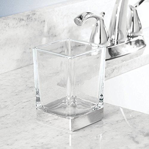 InterDesign Casilla Vaso para higiene bucal, soporte para cepillos de dientes en vidrio, transparente