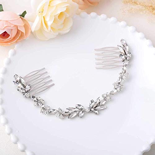 INTVN Diademas de Novia para el Pelo Rhinestone Cristal Perla Flor Tiara Joyería Accesorio del Pelo para Mujer Niña