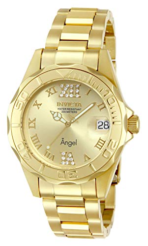 Invicta 14397 Angel Reloj para Mujer, Acero inoxidable, Color Oro