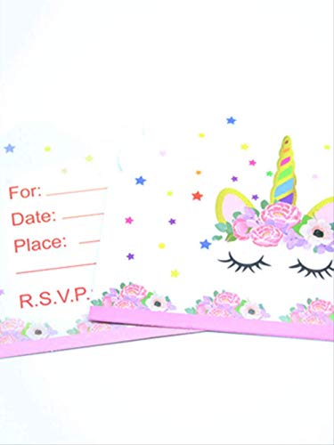 Invitación PXNH Alcantarilla 6 Piezas Decoración para fiestas Niños Feliz cumpleaños Unicornio Tema Invitación Regalo Baby Shower