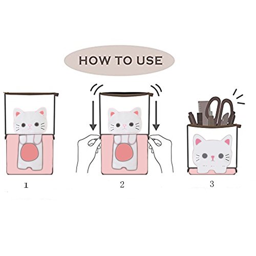 iSuperb Estuche para Lápices Desplegable Encantador Bolso de Lápices Contráctil con Cremallera Pequeña Bolsa para Lapices Estudiante Plumier Pencil Case Kawaii (Rosa)