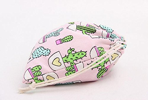 iTemer 3 piezas de bolsa de almacenamiento de algodón con diseño de cactus fresco Diseño de viga de lazo bolsa de embalaje bolsa de lona bolsa de cambio bolsa de cosméticos