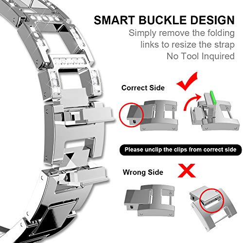 ITSHINY para Correa Apple Watch 38mm Mujer, Bandas para Iwatch Ajustables y Modernas, Accesorios de Repuesto de Pulsera metálicas Deportivas para Iwatch Series 3 2 1, Nike+ (38mm / 40mm Plata)