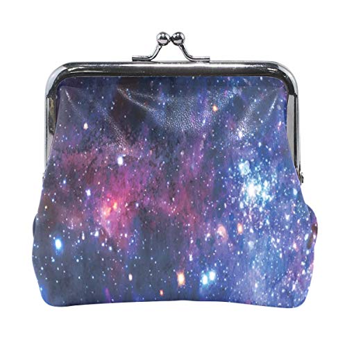 IUBBKI Monedero Galaxy Stars Universe Secret Night Coin Purse Pouches Leather Change Holder Holder Card Clutch Handbag