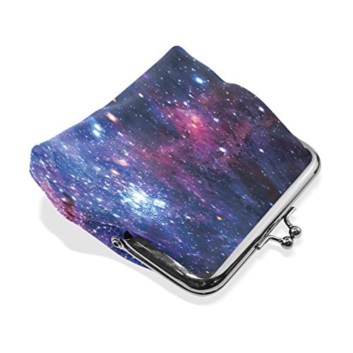 IUBBKI Monedero Galaxy Stars Universe Secret Night Coin Purse Pouches Leather Change Holder Holder Card Clutch Handbag