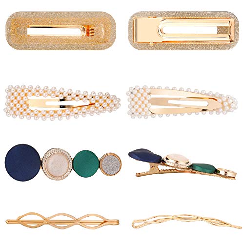 iufvbgxdh 24 pinzas de pelo con perlas, pasadores para el pelo, estilo perla, macarón, herramientas de peinado para mujeres y niñas