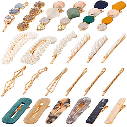 iufvbgxdh 24 pinzas de pelo con perlas, pasadores para el pelo, estilo perla, macarón, herramientas de peinado para mujeres y niñas