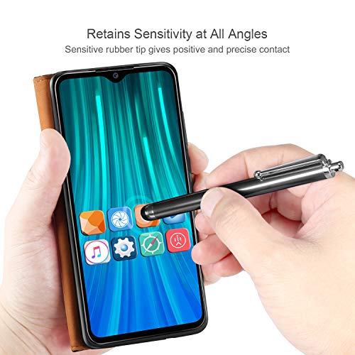 ivencase para Funda Xiaomi Redmi Note 8 Pro + Protector de Pantalla + Pen, Libro Caso Cubierta la Tapa magnética Protector de Billetera Cuero de la PU Carcasa para Xiaomi Redmi Note 8 Pro - Negro