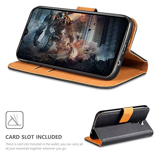 ivencase para Funda Xiaomi Redmi Note 8 Pro + Protector de Pantalla + Pen, Libro Caso Cubierta la Tapa magnética Protector de Billetera Cuero de la PU Carcasa para Xiaomi Redmi Note 8 Pro - Negro