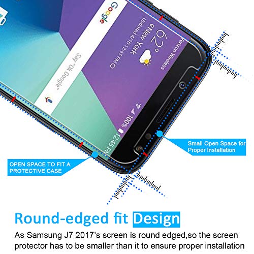 ivoler [4 Unidades] Protector de Pantalla Compatible con Samsung Galaxy J7 2017, Cristal Vidrio Templado Premium [Dureza 9H] [Anti-Arañazos] [Sin Burbujas]