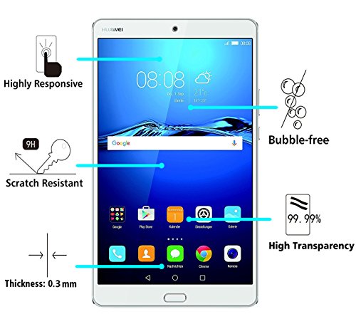 ivoler Protector de Pantalla para Huawei Mediapad M3 8.4, Cristal Vidrio Templado Premium