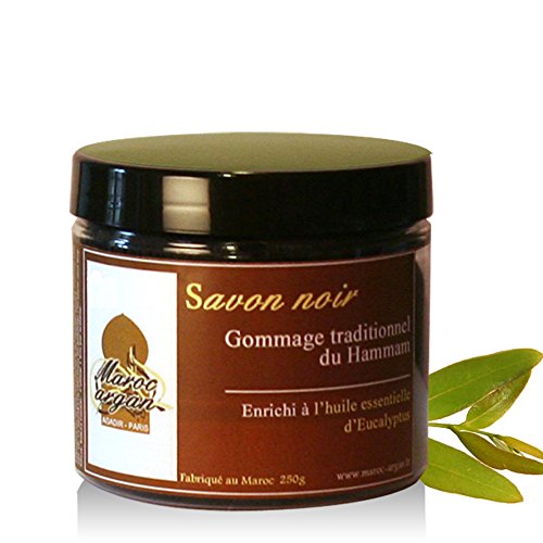 Jabón negro exfoliante con eucalipto 100% Natural - Exfolia y Limpia para una piel Suave y Sedosa - 250g