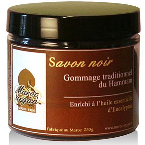 Jabón negro exfoliante con eucalipto 100% Natural - Exfolia y Limpia para una piel Suave y Sedosa - 250g