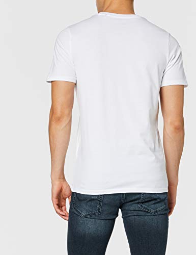 Jack & Jones Jjecorp Logo tee SS Crew Neck Noos Camiseta, Blanco (White Detail: Slim Fit), X-Small para Hombre