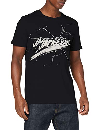 Jack & Jones JORHEKTA Organic tee SS Crew Neck BLK Camiseta, Tap Shoe, L para Hombre