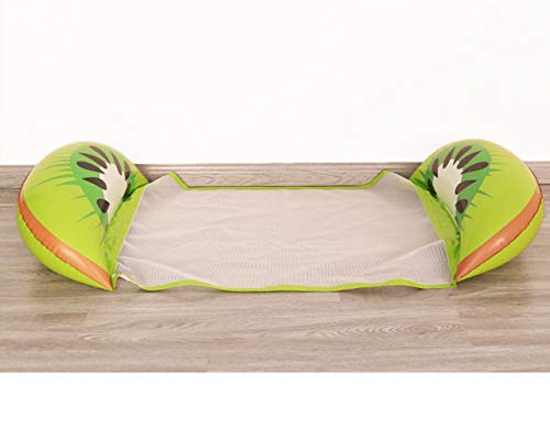 JanTeelGO Cama Flotante Inflable, Sofá de Aire al Aire Libre de Verano Mejorado Hamaca de Agua Tumbonas Balsas, Piscina para Adultos Playa para Relajarse Tomar el Sol Fiesta en la Piscina (Kiwi)