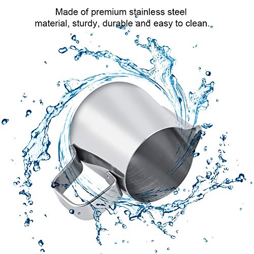 Jarra espumosa de la leche, jarra de la jarra del café de Creamer de la taza que hace espuma del acero inoxidable para el arte del latte del cappuccino del café express(100ml)