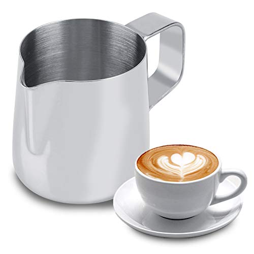 Jarra espumosa de la leche, jarra de la jarra del café de Creamer de la taza que hace espuma del acero inoxidable para el arte del latte del cappuccino del café express(100ml)