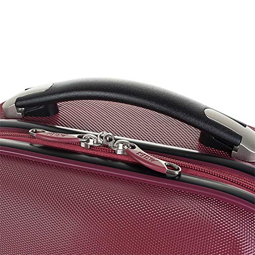 JASLEN - Neceser Grande de Viaje Rígido ABS, Maleta de Aseo. Cinta para Trolley. Múltiples Compartimentos. Espejo. Resistente Ligero Duradero. Marca y Calidad. 56525, Color Vino