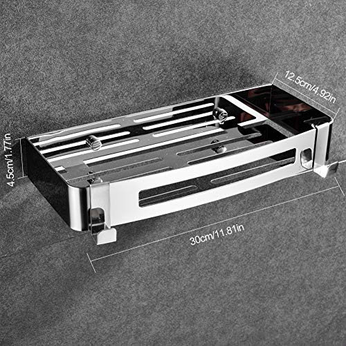 Jaysamay Pegamento Sin Necesidad de Taladrar Estante Ducha, Estantería de Ducha Adhesivo Estante de Almacenamiento Baño Acero Inoxidable 304 Cesta de Ducha para Champú