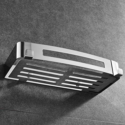 Jaysamay Pegamento Sin Necesidad de Taladrar Estante Ducha, Estantería de Ducha Adhesivo Estante de Almacenamiento Baño Acero Inoxidable 304 Cesta de Ducha para Champú