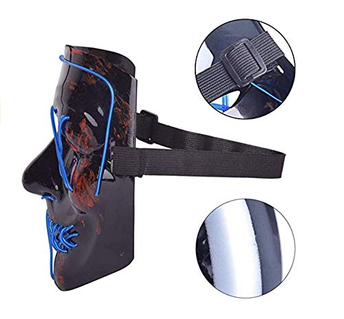 JCT Halloween LED Máscaras Purga Grimace Mask Horror Mask Scary LED Ilumina Máscaras para Halloween, Fiestas de Disfraces, Mascaradas, Carnavales, Regalos For Adultos Infantiles (Rojo)