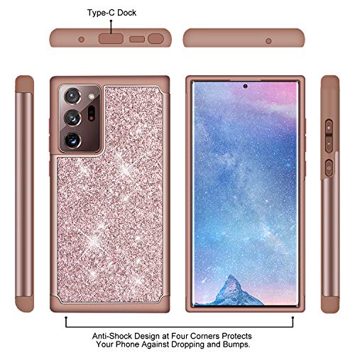 J&D Compatible para Samsung Galaxy Note 20 Ultra/Note 20 Ultra 5G Funda, [Brillante][Armadura Delgada][Doble Capa] Brillante Protección Pesada Resistente Funda Protectora y Robusta - [No Para Note 20]