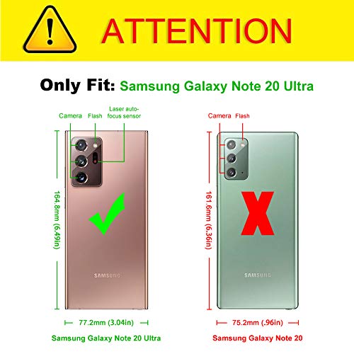 J&D Compatible para Samsung Galaxy Note 20 Ultra/Note 20 Ultra 5G Funda, [Brillante][Armadura Delgada][Doble Capa] Brillante Protección Pesada Resistente Funda Protectora y Robusta - [No Para Note 20]