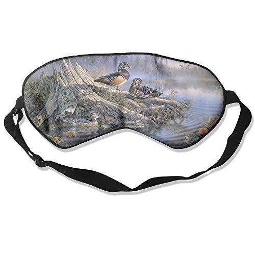 JDYU - Antifaz para dormir 100% de seda, antifaz para ojos, bonito pato mandarín, pájaros, vida silvestre, suave, para ojos, con correa ajustable para hombres, mujeres y niños, para dormir, viajes,