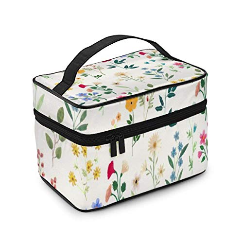 JDYU Spring Botanicals Bolsa de Maquillaje Estuche Grande para cosméticos Estuche para Maquillaje Estuche Organizador Neceser de Viaje para Mujeres