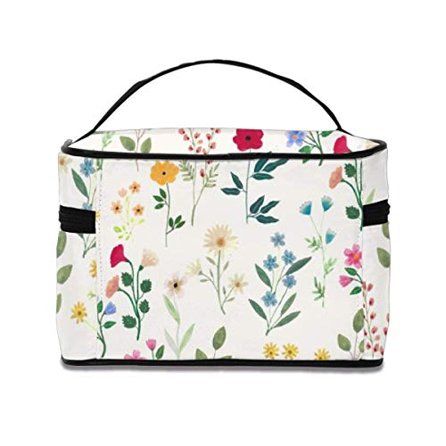 JDYU Spring Botanicals Bolsa de Maquillaje Estuche Grande para cosméticos Estuche para Maquillaje Estuche Organizador Neceser de Viaje para Mujeres