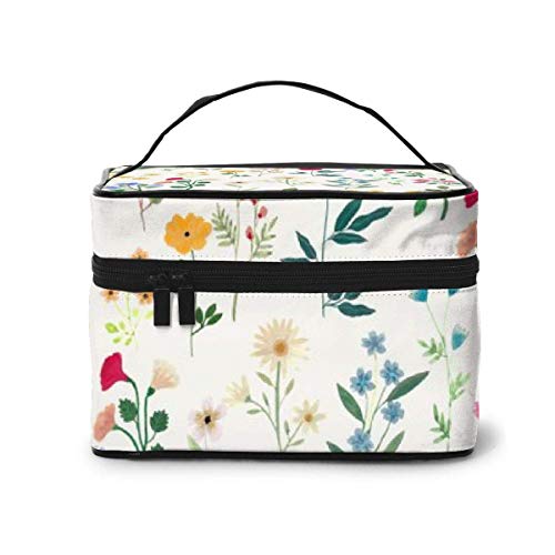 JDYU Spring Botanicals Bolsa de Maquillaje Estuche Grande para cosméticos Estuche para Maquillaje Estuche Organizador Neceser de Viaje para Mujeres